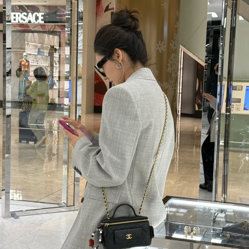 ෆ Chanel cargo黑金荔枝手提化妝盒🈶購證-5