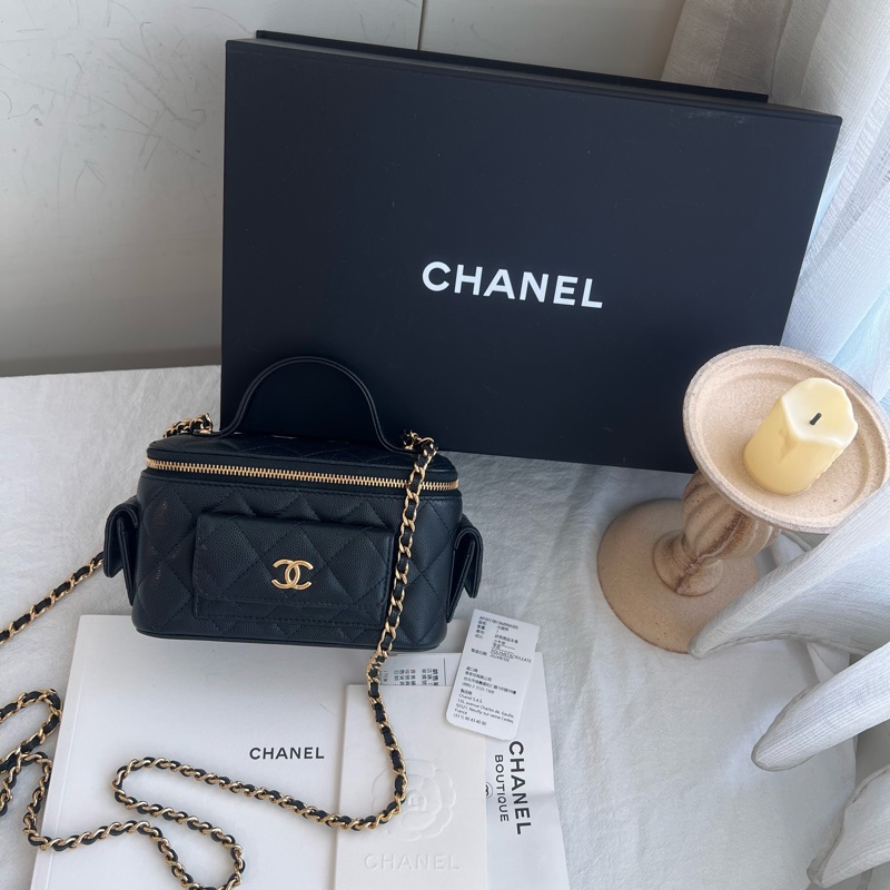 ෆ Chanel cargo黑金荔枝手提化妝盒🈶購證-8