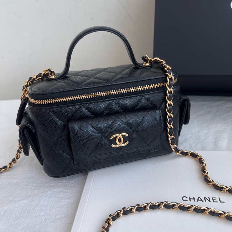 ෆ Chanel cargo黑金荔枝手提化妝盒🈶購證-9