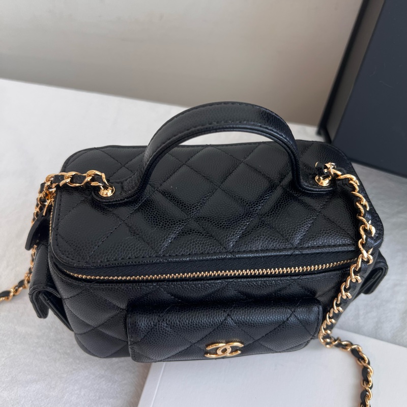 ෆ Chanel cargo黑金荔枝手提化妝盒🈶購證-11