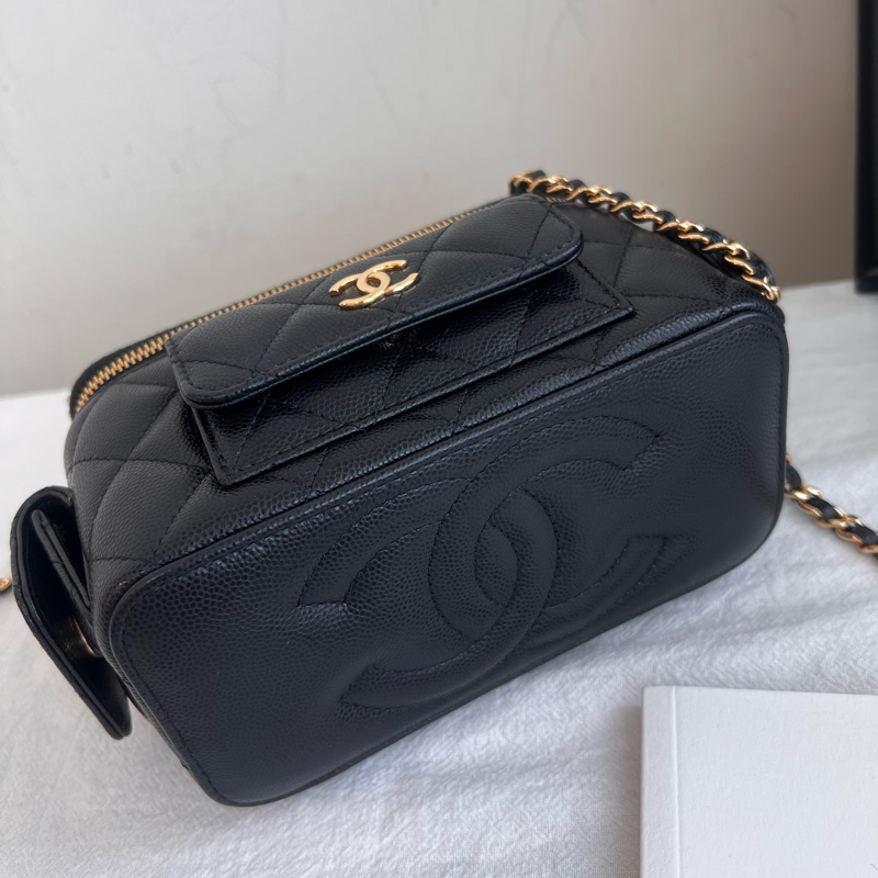 ෆ Chanel cargo黑金荔枝手提化妝盒🈶購證-12