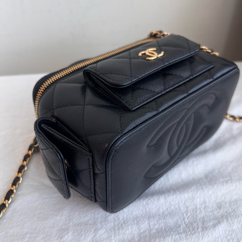 ෆ Chanel cargo黑金荔枝手提化妝盒🈶購證-13