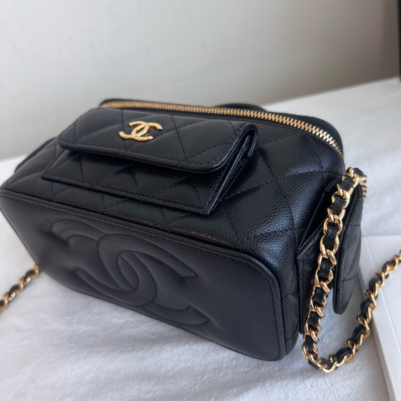 ෆ Chanel cargo黑金荔枝手提化妝盒🈶購證-14