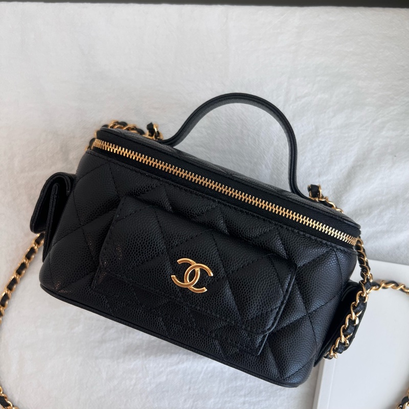 ෆ Chanel cargo黑金荔枝手提化妝盒🈶購證-15