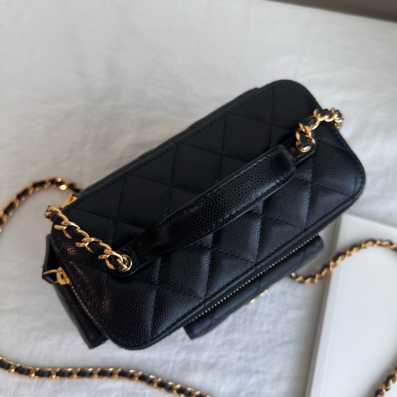 ෆ Chanel cargo黑金荔枝手提化妝盒🈶購證-16