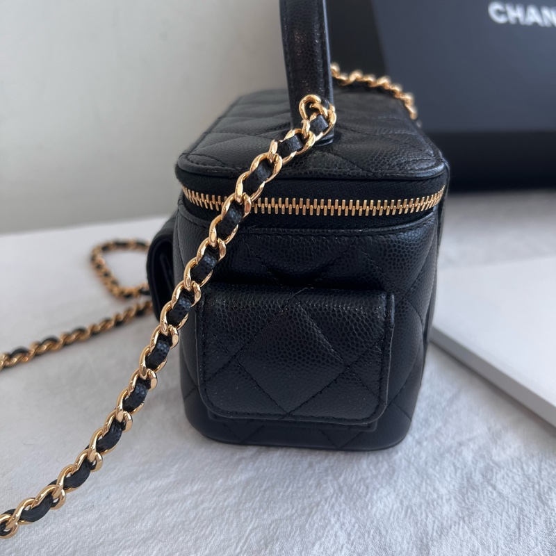 ෆ Chanel cargo黑金荔枝手提化妝盒🈶購證-19