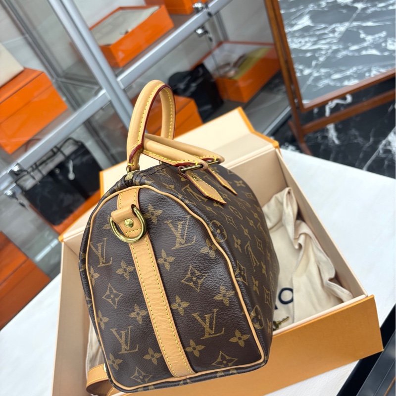 【💕大全套帶票有鎖具】 LV 老花speedy25肩帶款 手提包-3