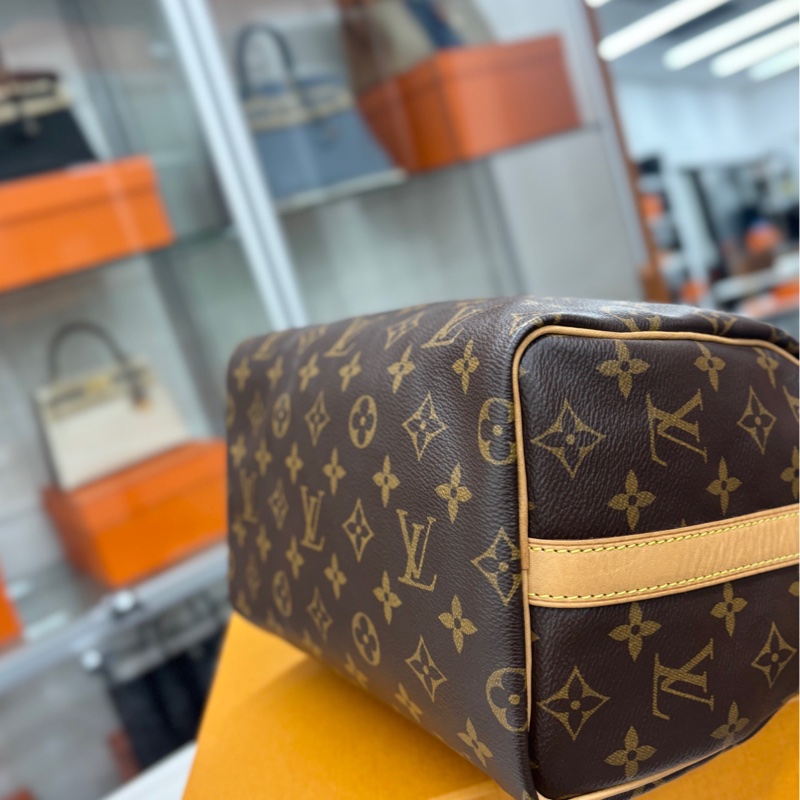 【💕大全套帶票有鎖具】 LV 老花speedy25肩帶款 手提包-7