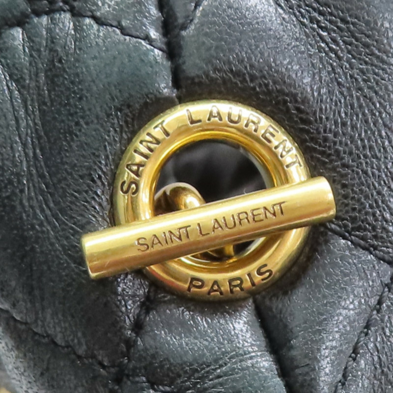 黑色 羊皮 菱格紋 Icare Maxi Shopping 手提包【SAINT LAURENT YSL 聖羅蘭】 698651-11