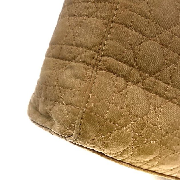 迪奧 Dior Mini Lady Dior 米色 帆布 三格 黛妃包 戴妃包 迷你 手挽肩背兩用袋 手提包 斜背包 金扣 GHW-9