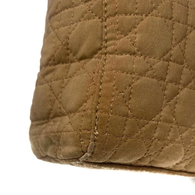 迪奧 Dior Mini Lady Dior 米色 帆布 三格 黛妃包 戴妃包 迷你 手挽肩背兩用袋 手提包 斜背包 金扣 GHW-10