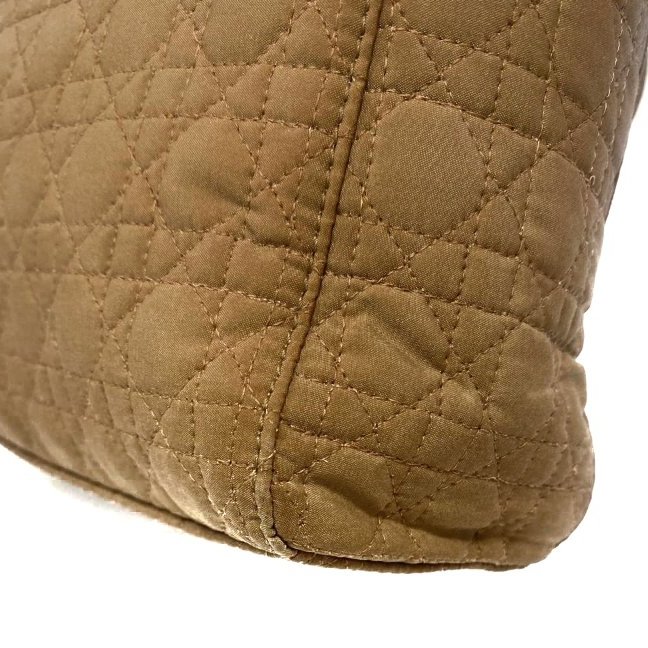 迪奧 Dior Mini Lady Dior 米色 帆布 三格 黛妃包 戴妃包 迷你 手挽肩背兩用袋 手提包 斜背包 金扣 GHW-11