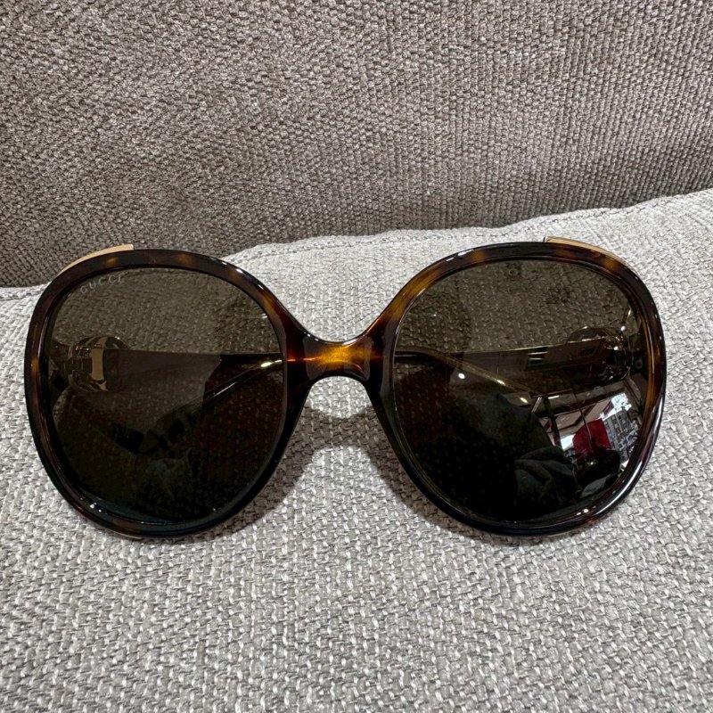 GUCCI 玳瑁藍紅紋墨鏡-0