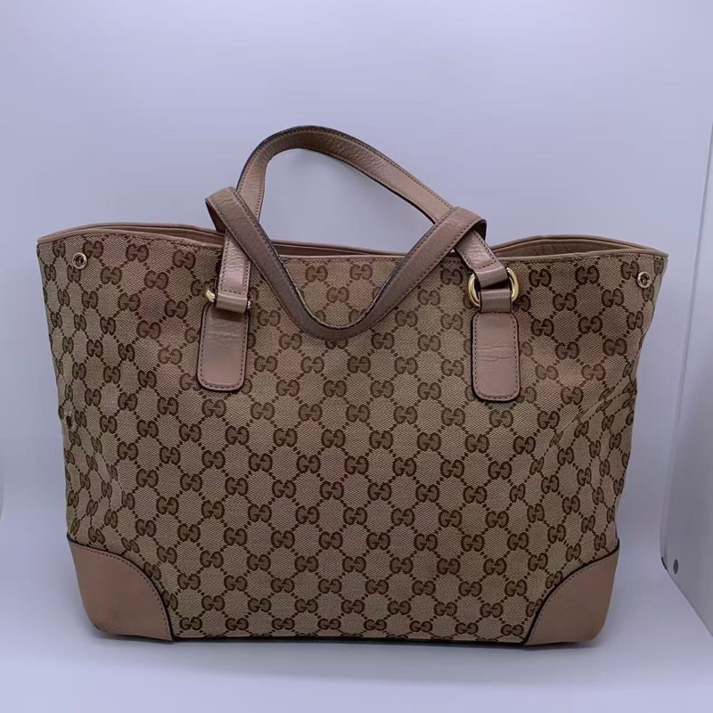 6新 gucci 古馳帆布袋，挺實用的尺寸，帆布易磨損 四角有磨損-1