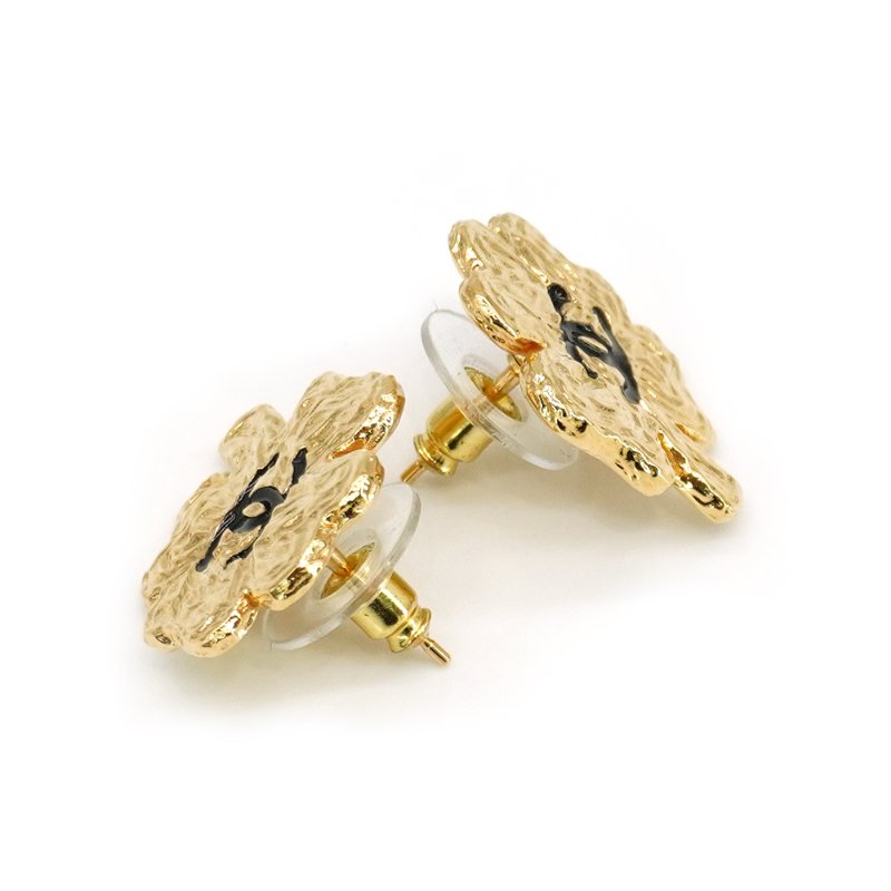 Chanel 幸運草雙C耳環(ABC949-金)-1