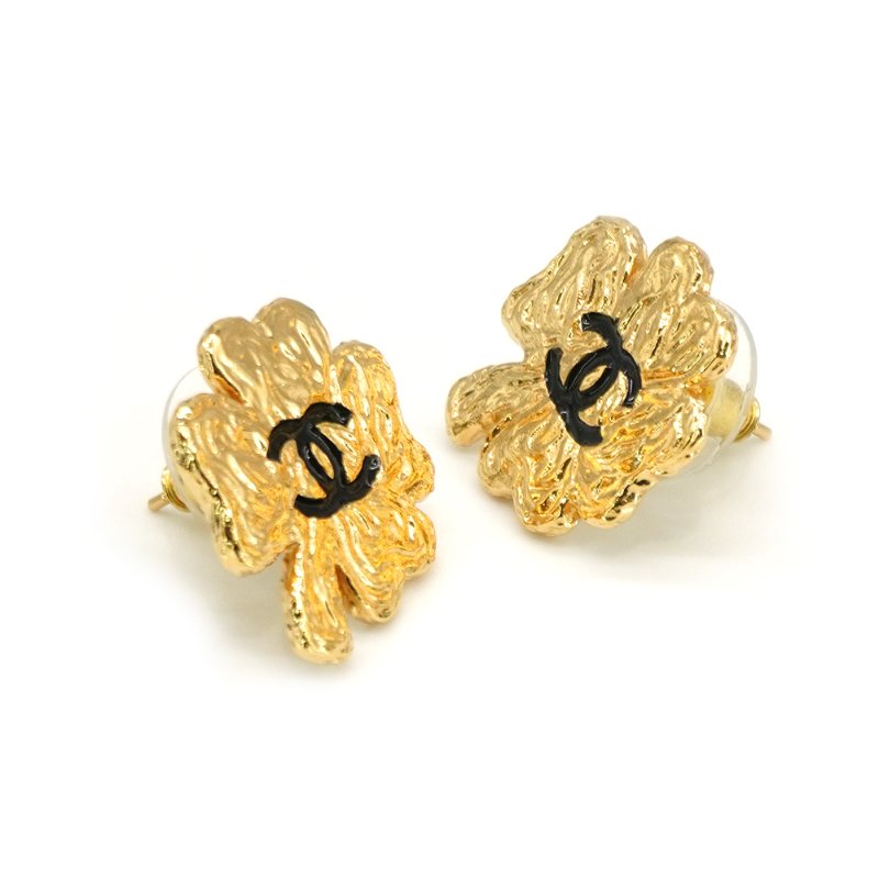 Chanel 幸運草雙C耳環(ABC949-金)-2