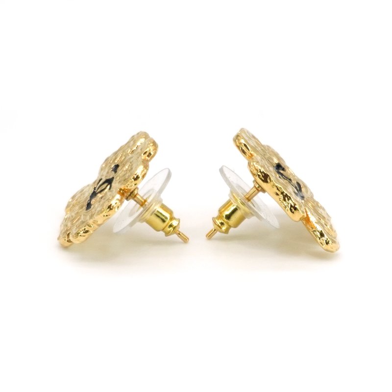 Chanel 幸運草雙C耳環(ABC949-金)-3