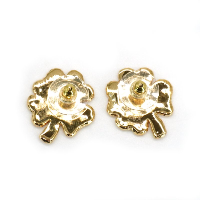 Chanel 幸運草雙C耳環(ABC949-金)-4