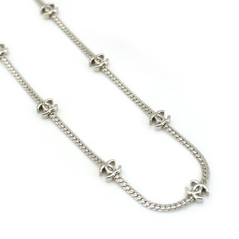 Chanel 24B 16花蛇骨鍊頸鏈(銀)-3