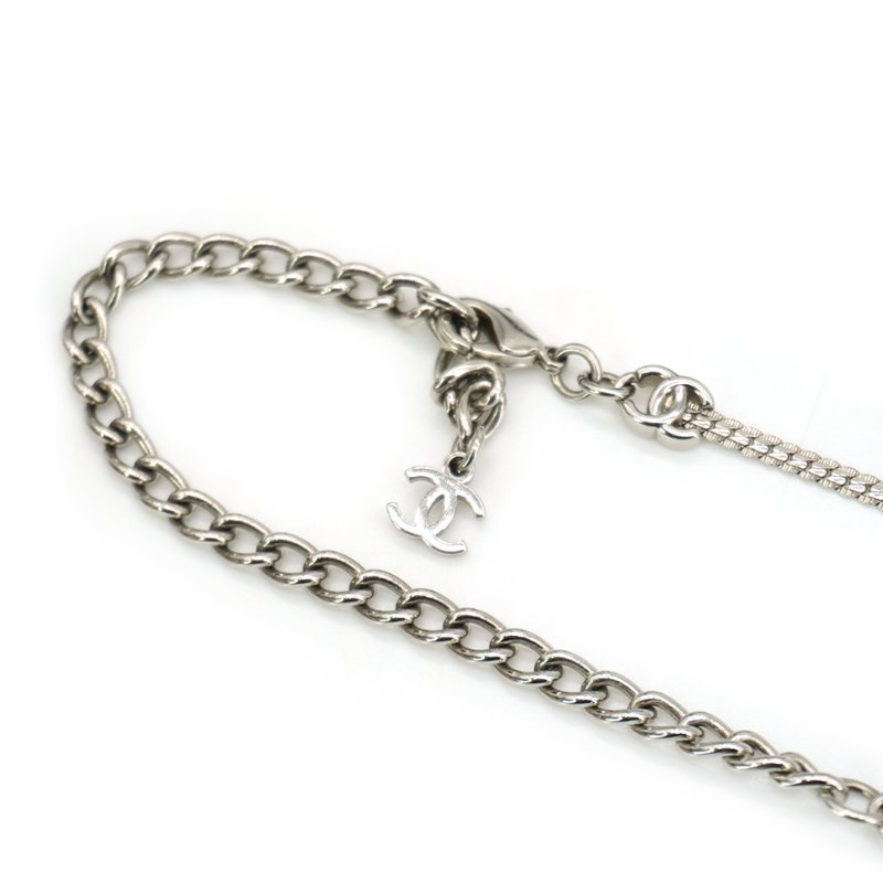 Chanel 24B 16花蛇骨鍊頸鏈(銀)-4