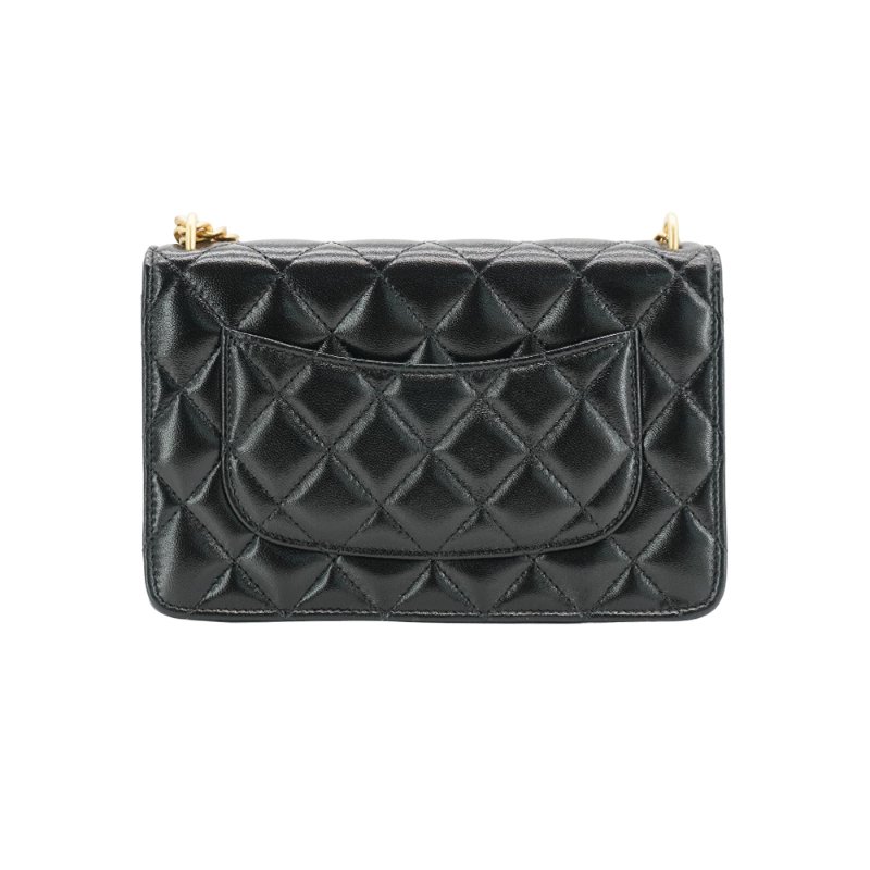 Chanel 菱格羊皮愛心調節金釦斜背包WOC(AP3201-黑)-2