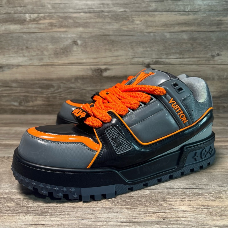 LOUIS VUITTON Trainer Maxi  黑橙 胖丁 灰橙色 42.5碼-0