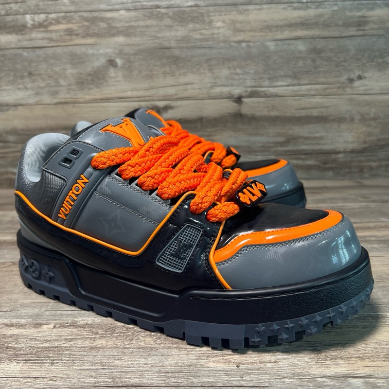 LOUIS VUITTON Trainer Maxi  黑橙 胖丁 灰橙色 42.5碼-1