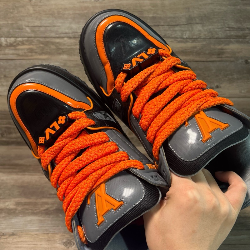 LOUIS VUITTON Trainer Maxi  黑橙 胖丁 灰橙色 42.5碼-4