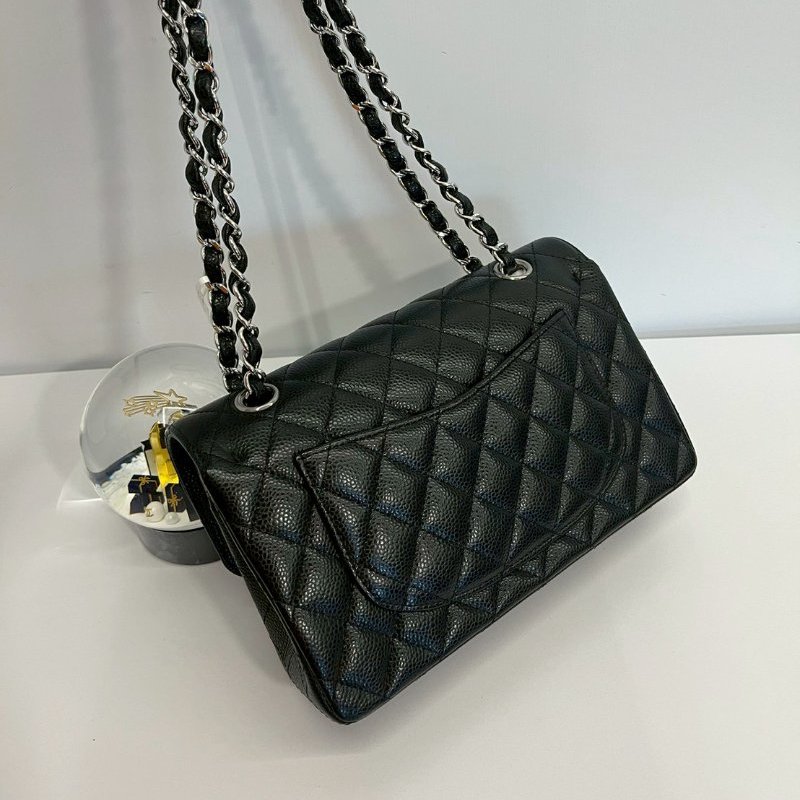 Chanel CF23 黑銀荔枝牛  99新 全配台灣購證-1