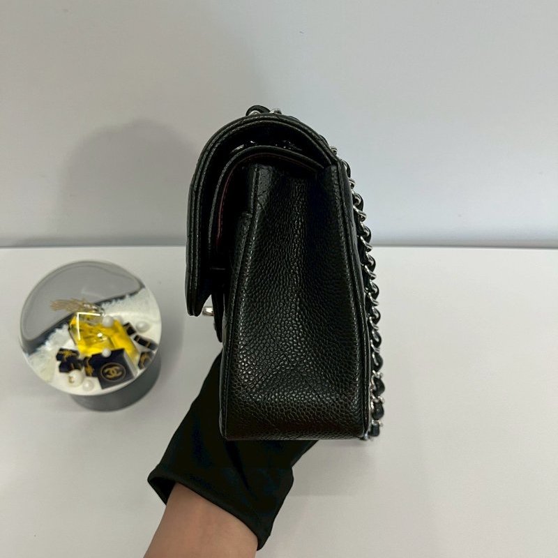 Chanel CF23 黑銀荔枝牛  99新 全配台灣購證-2