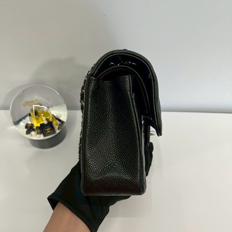 Chanel CF23 黑銀荔枝牛  99新 全配台灣購證-3