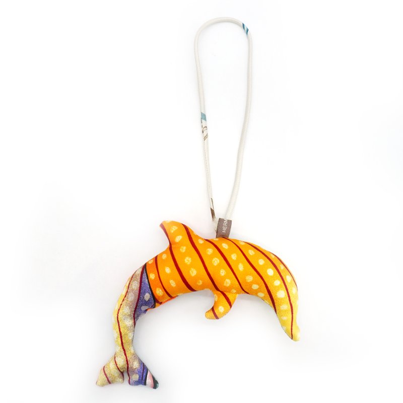 Hermes 絲質海豚吊飾(橘/黃)-3