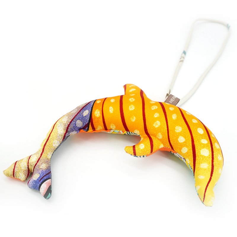 Hermes 絲質海豚吊飾(橘/黃)-4