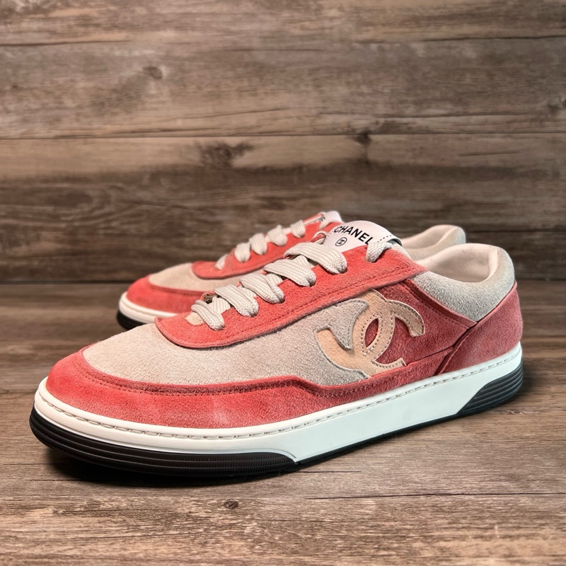 香奈兒 Chanel 23P 灰粉 白粉 粉色 38.5碼-0