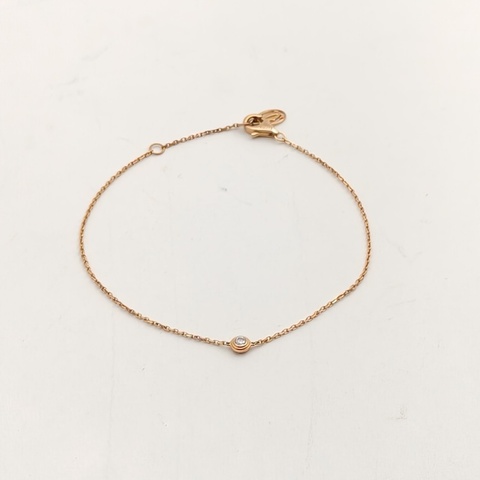 CARTIER CARTIERD'AMOUR單鑽手鏈小號18K玫瑰金/鑽石