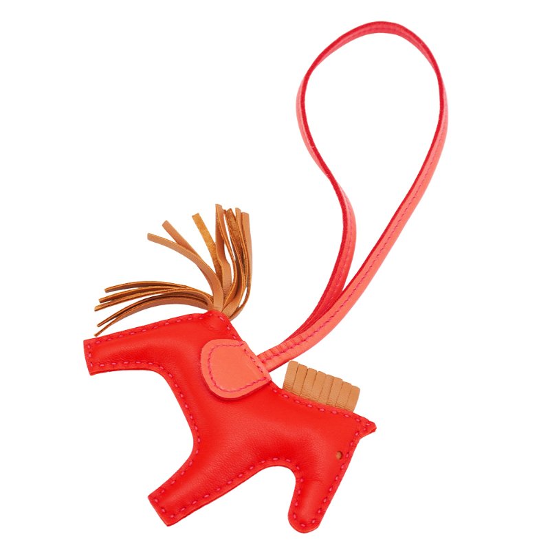 Hermes Rodeo PM 小馬吊飾(紅/棕)-2