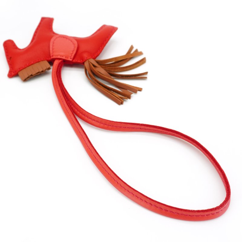 Hermes Rodeo PM 小馬吊飾(紅/棕)-3