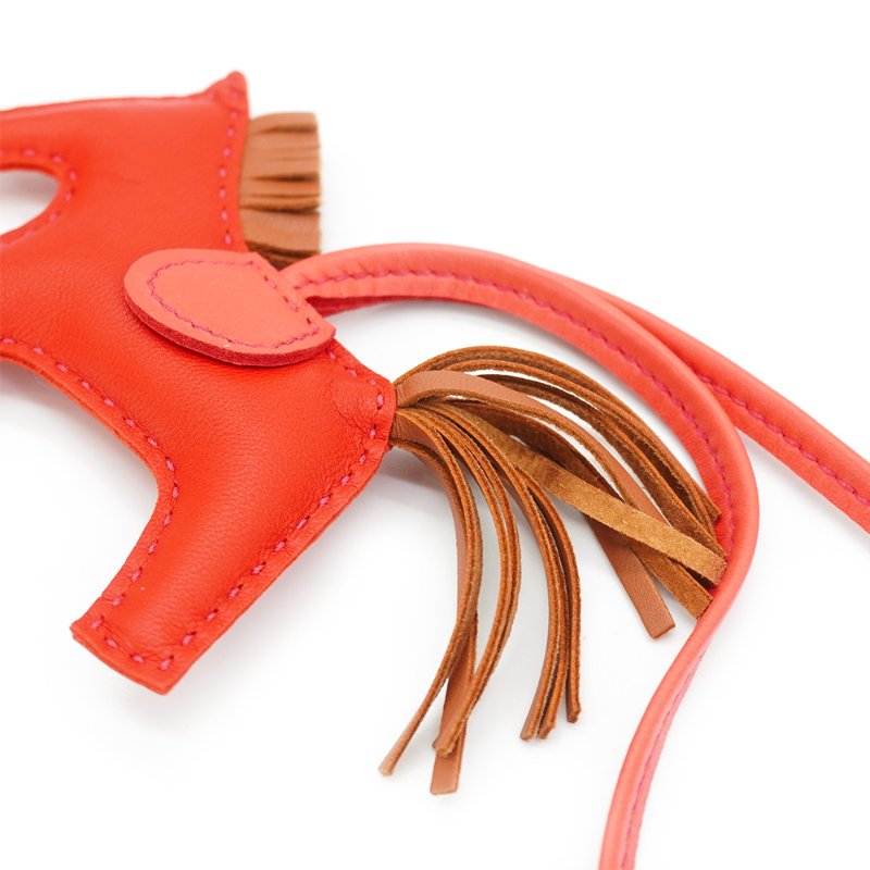 Hermes Rodeo PM 小馬吊飾(紅/棕)-4