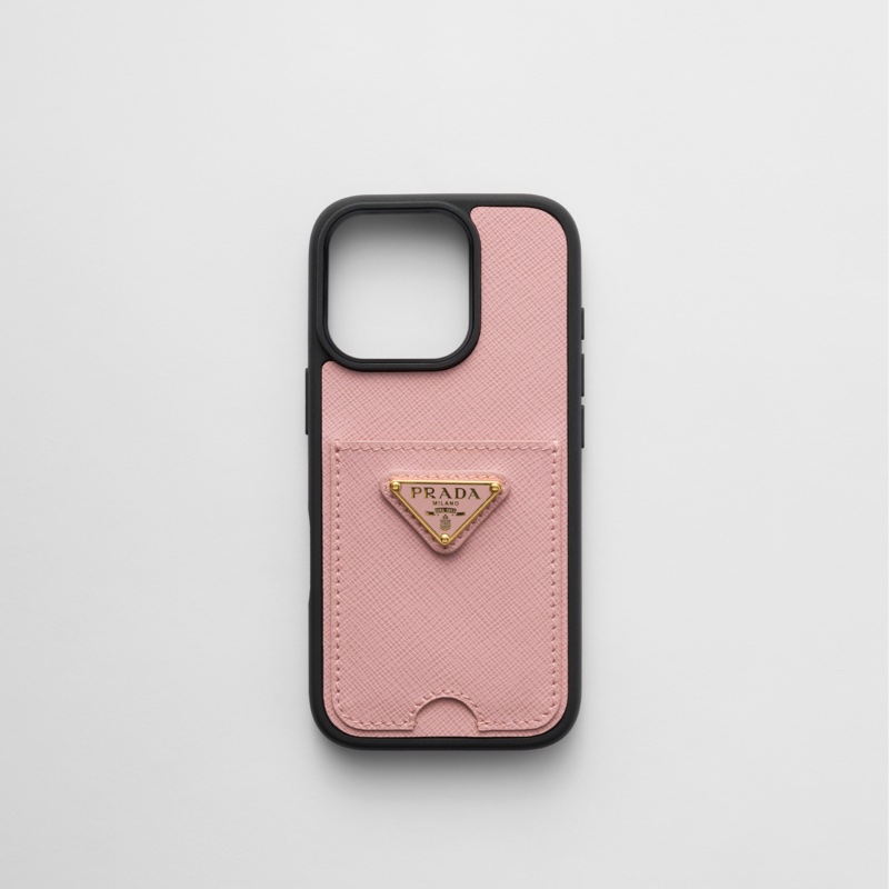 Prada i16 pro 手機殼 卡夾 Saffiano leather case for iPhone 16 Pro-0