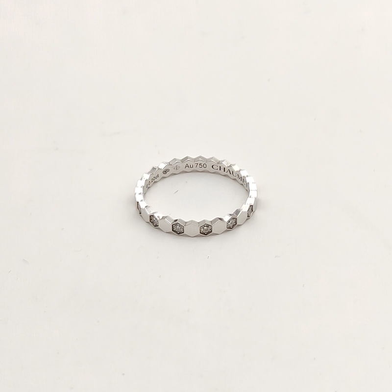 CHAUMET BeeMyLove愛巢蜂巢戒指2.5mm14鑽18K白金/鑽石52-1