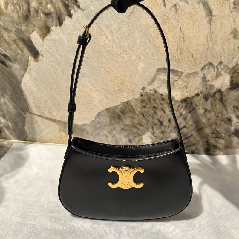 Celine黑金牛皮Tilly中號-0