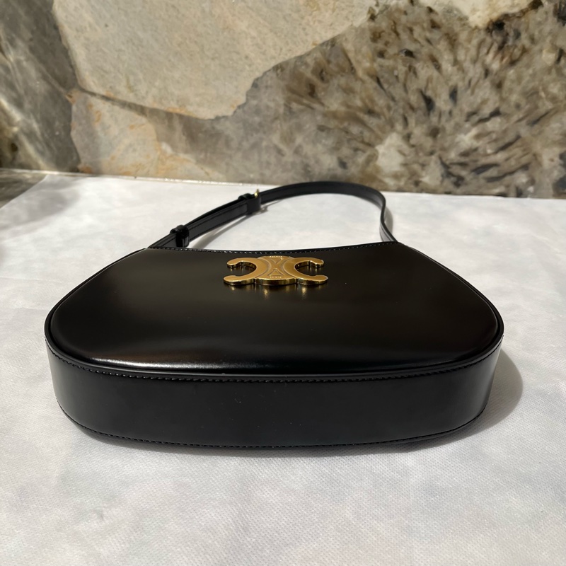 Celine黑金牛皮Tilly中號-4