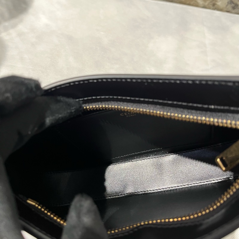Celine黑金牛皮Tilly中號-7