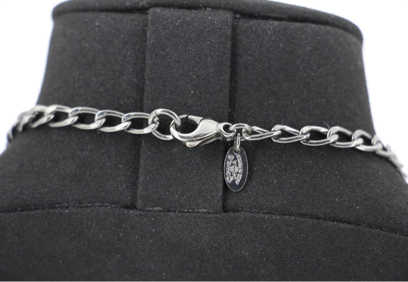 Chanel Vintage 04A樹脂螢光綠色CC灰鏈頸鏈-4