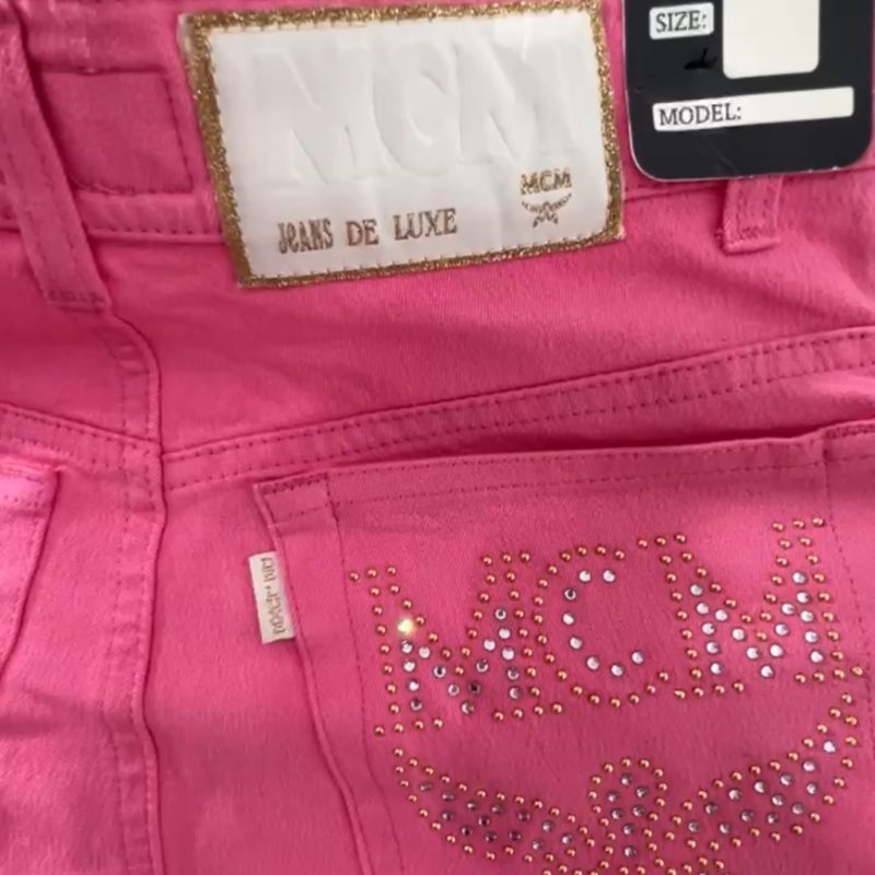 【MCM-未拆封】絕美桃紅/芭比粉修身長褲!亮眼必備!-13