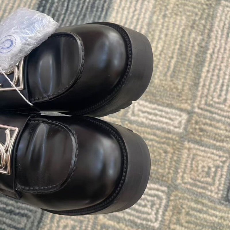 Chanel 香奈兒 黑色 大logo 厚底 樂福鞋  38.5碼-4