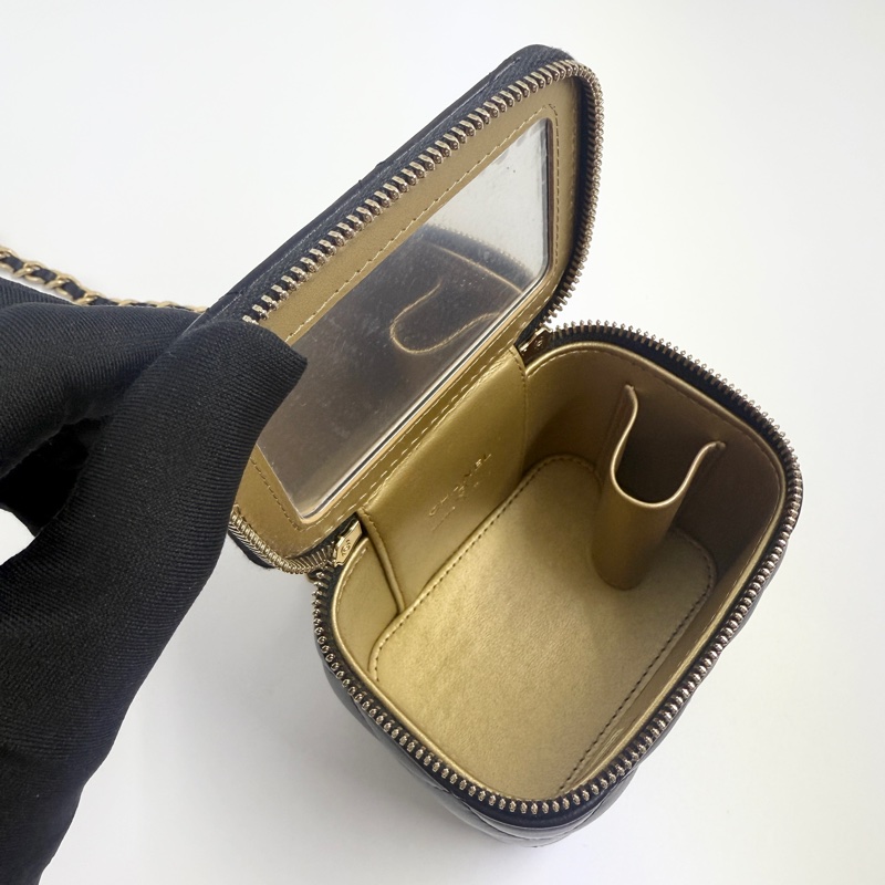 CHANEL香奈兒核桃金球小盒子黑色-7