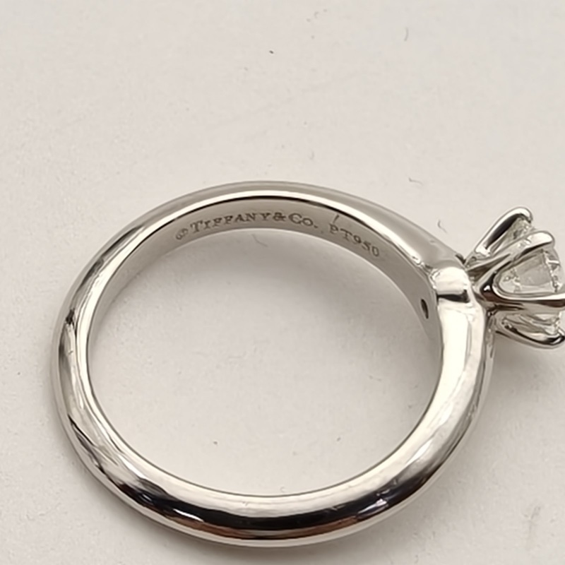 TIFFANY&CO 鑽石pt950蒂芙尼鑽戒0.74克拉51-2