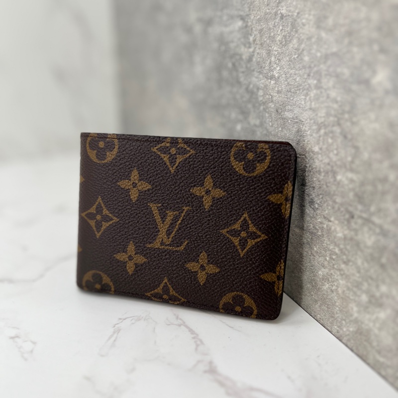 香緹國際精品 894 LV 老花對折短夾-0