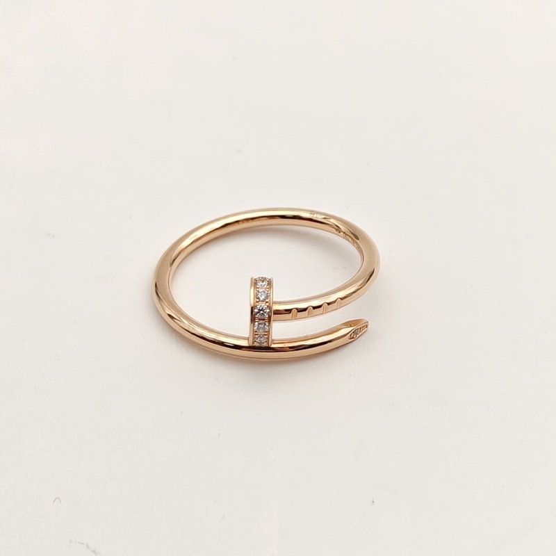 CARTIER JUSTEUNCLOU釘子戒指18K玫瑰金/鑽石52-1